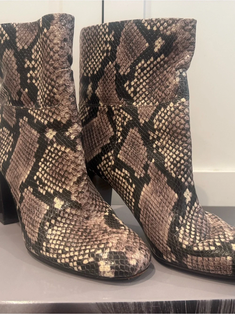 Tory Burch Kira Snakeskin-Embossed Leather Bootie